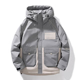 Men's Winter Coat Windproof and Waterproof Ski Jacket Print Warm Thicken Coat Hooded Puffer Jacket Hooded Pocket Fashion Parkas