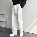 Foesce White Solid Men's Wide Leg Suit Pants Casual New Fashion Brand Male Trousers Baggy Korean Style Pants Clothing