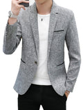 Foesce New Fashion Casual Men Blazer Cotton Slim Korea Style Suit Blazer Masculino Male Suits Jacket Blazers Men Clothing Plus Size 4XL