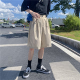 Foesce Shorts Men Casual Designer Gentle Streetwaer Teens Student Retro Japanese Stylish Trousers Summer Preppy Cool Hip Hop Pure Color
