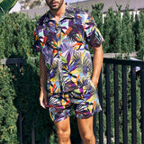 Vintage Graphic Printed Short Sleeve Beach Clothes Mens Shirt 2023 Spring Summer Casual Loose Buttoned Lapel Men Shirt Cardigans