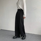 Foesce New Black Suit Pants Men Fashion Social Mens Dress Pants Korean Loose Oversized Wide Leg Pants Mens Formal Trousers M-2XL