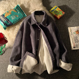 Solid Color Thicken Men Shirts Harajuku Casual Waffle Long Sleeve Male Blouses Turn-down Collar Autumn Winter Shirts