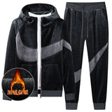 High end men's double-sided gold velvet J jacket suit warm and casual sportswear in autumn and winter