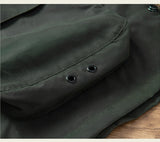 Foesce Vintage Wax Jacket Men Autumn Winter Windbreaker Waterproof Multi-pocket Raglan Sleeve Jacket Casual Zip Cardigan Coat
