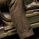 Foesce Men Autumn Winter Fashion Straight Fit Business Suits Pants Men's Casual Woolen Trousers Mens New Formal Wool Pants