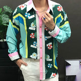Fashion Men's Shirts  Runway Luxury famous Brand European Design party style Men's Clothing
