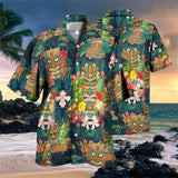 Foesce Loose Breathable 3d Print Trendy Cool Fashion Hawaiian Shirts Beach Party Tops Short Sleeves Summer Men's Shirts