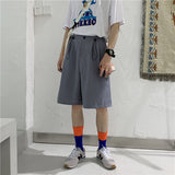 Foesce Shorts Men Casual Designer Gentle Streetwaer Teens Student Retro Japanese Stylish Trousers Summer Preppy Cool Hip Hop Pure Color