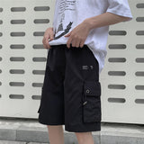Foesce Loose Shorts Men Summer Japsn Style Wide Cuff Shorts Men Borad Jogger Shorts Streetwear With Big Pockets Work Trousers