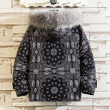 Foesce New Winter Cashew Printed Cotton-padded Coat Men Thicken Jackets Fashion Street Thick Hooded Outerwear High Quality Clothes Male