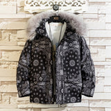 Foesce New Winter Cashew Printed Cotton-padded Coat Men Thicken Jackets Fashion Street Thick Hooded Outerwear High Quality Clothes Male