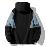 Men Bomber Jacket Patchwork Zipper Cargo Jackets Steetwear Spring Hip Hop Windbreaker Coats Korean Fashion Hooded Coat