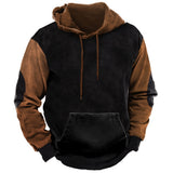 Vintage Men's Hoodies Winter Clothing Loose Casual American Western Cowboy Costume Streetwear Oversized Hoodie Man's Sweatshirt