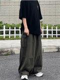 Harajuku Vintage Wide leg jeans Pants Men Casual Joggers Harem Pants White Cargo Pants Skateboard Trousers Streetwear
