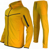 Men Tracksuits 2 Piece Set Black Sports Suit Jogging Men New Brand Designer Style Tech Sweatpants Black Techwear Polyester