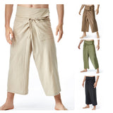Foesce New Summer Daily Thai Fisherman Linen Pants Men's Women's Loose Yoga Pirate Harem Pants Baggy Hosen Homewear Quick-Dry Trousers