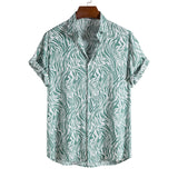 Men's Shirt Summer Men Short Sleeve Beach Hawaiian Shirts Harajuku Vintage Print Shirt Blouses Clothing Camisa Masculina