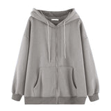 Women Vintage Angel Print Hooded Jacket Men Zip Up Long Sleeve Pocket Autumn Winter Streetwear Coat Y2K Aesthetic Loose Hoodies