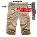Knee Length Cargo Shorts Men's Summer Casual Cotton Multi Pockets Breeches Short Trousers Military Camouflage Shorts Belt 5XL