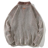 Autumn Zip Up Pocket Cardigan Men Baggy Sweatercoat Fashion Harajuku Streetwear Knitwear Jumper Clothing Tops Male Plus Size 5XL