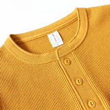 New Sports Leisure Solid Fitness Tshirts Heavy American Retro T-shirt Cotton Show Figure Waffle Slim Men Henry Collar Tops