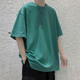 Foesce 100% Cotton Five Half Sleeve Men's Women Summer T-shirt Loose Short-sleeved Casual Basic Shirt O Neck Solid Color Oversize