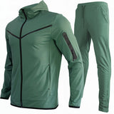 Men Tracksuits 2 Piece Set Black Sports Suit Jogging Men New Brand Designer Style Tech Sweatpants Black Techwear Polyester