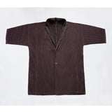 Trendy Men's Spring Summer Half Short Sleeve Pleat Cardigan Shirts Jackets High Quality Fashion Designer Clothes Fold