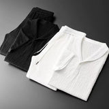 Summer Fashion Men Tracksuit Suit Short Sleeve Polo Shirts And Pants Two Piece Set Luxury Trend Streetwear Outfits Clothing