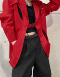 Men Blazer Solid Color Lapel Long Sleeve Streetwear One Button Fashion Casual Suits Hollow Out Irregular Coats Men