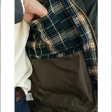 Foesce Vintage Wax Jacket Men Autumn Winter Windbreaker Waterproof Multi-pocket Raglan Sleeve Jacket Casual Zip Cardigan Coat