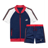Suit Summer Track Men Fashion Leisure brand Men's Set Tracksuit Sportswear Male Sweatsuit Short Sleeves T shirt 2 piece set 4XL
