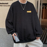 Foesce Harajuku Letter Graphic Sweatshirts Men's Label Round Neck Hoodies Spring Autumn Streetwear Unisex Pullovers