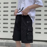 Foesce Loose Shorts Men Summer Japsn Style Wide Cuff Shorts Men Borad Jogger Shorts Streetwear With Big Pockets Work Trousers