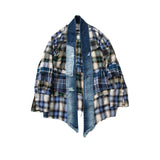 Men's Vintage Tao Robe Jacket Hi Street Loose Plaid Patchwork Cardigan Coat for Male