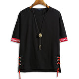 Men's Oversized T Shirt 5xl 6xl Linen Male Big Large O-neck T Shirt Chinese Style Fat Guy Plus Size Casual Short-sleeve T-shirt