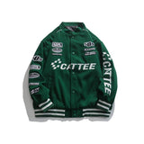 Fashion American retro locomotive embroidered baseball uniform jacket women's loose casual wild bomber jacket unisex