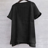 Foesce  Short Sleeve Linen Shirt Men Brief Breathable Comfy Solid Color Loose Harajuku Casual Blouse Hawaiian Shirt Camisa Masculina