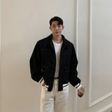 Men's Spring and Autumn Overcoat Hip Hop Corduroy  Retro Casual Regular Slim Fit  Streetwear Fashion Pilot Jacket