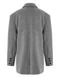 Foesce Loose Fit Gray Irregular Big Size Elegant Woolen Coat Parkas New Long Sleeve Women Fashion Autumn Winter
