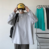 Foesce Spring Cotton Long Sleeve T-Shirt Men Fashion 9 Colors Casual O-Neck Pullover TShirt Men Korean Loose T Shirt Mens Top Men S-3XL