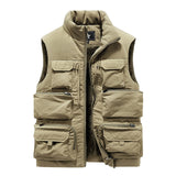 Foesce Men Winter Sleeveless Jacket Men New Keep Warm Fleece Fishing Jacket Slim Fit Windbreaker Fashion Cargo Jacket For Men