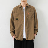 Foesce Art Style Men's Corduroy Long Sleeve Shirts Autumn Korean Shirt Woman Fashion Casual Oversize Shirt Coat Quality Clothing