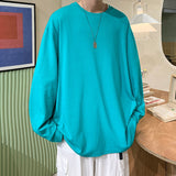 Foesce Spring Cotton Long Sleeve T-Shirt Men Fashion 9 Colors Casual O-Neck Pullover TShirt Men Korean Loose T Shirt Mens Top Men S-3XL