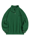 Foesce Cotton Hoodie for Men Solid Fleece Lining Sweatshirt Turtleneck Zipper Streetwear Pullover Fall Winter Warm Sweats Hoodies