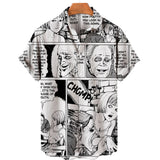 Summer Style Personality 3D Printed Dread Man Pattern Men's Handsome Short Sleeve Hawaiian Fashion Designer Casual New Custom Sh