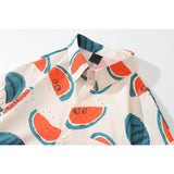 Dark Icon Watermelon Full Print Hawaiian Shirt Men Women Long Sleeved Shirs Man Blouse
