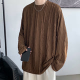 Foesce Quality Men Anti-wrinkle T Shirt Loose Sweatshirts Neutral Streetwear Fashion Women Korean Pullover Long Sleeve T-shirts Man
