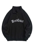 Hoodie for Men Polar Fleece Sweatshirts Letter Embroidered Turtleneck Streetwear Pullover Zipper Warm Unisex Sweats NEW